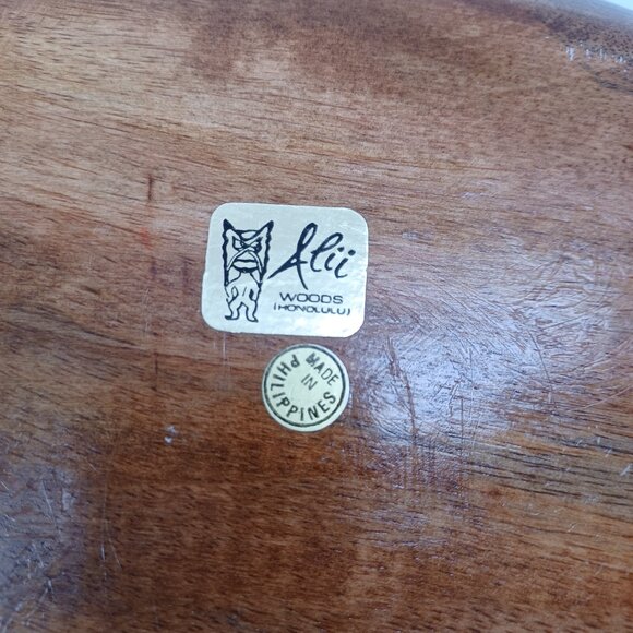 Alii Woods Honolulu Vintage Wood Tray Monkey Pod Wood 3 Sections - Picture 5 of 15